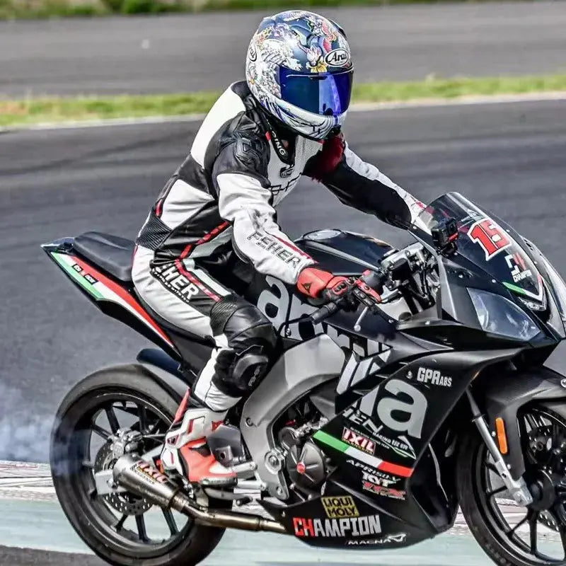 Men’s One-Piece Motorcycle Racing Suit – Leather & CE Protection LanRider