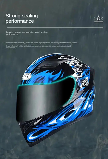 Full-Face Motorcycle Helmet – Double Lens, DOT Certified LanRider