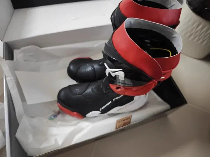 Men’s Motorcycle Racing Boots – CE Certified, White/Orange LanRider