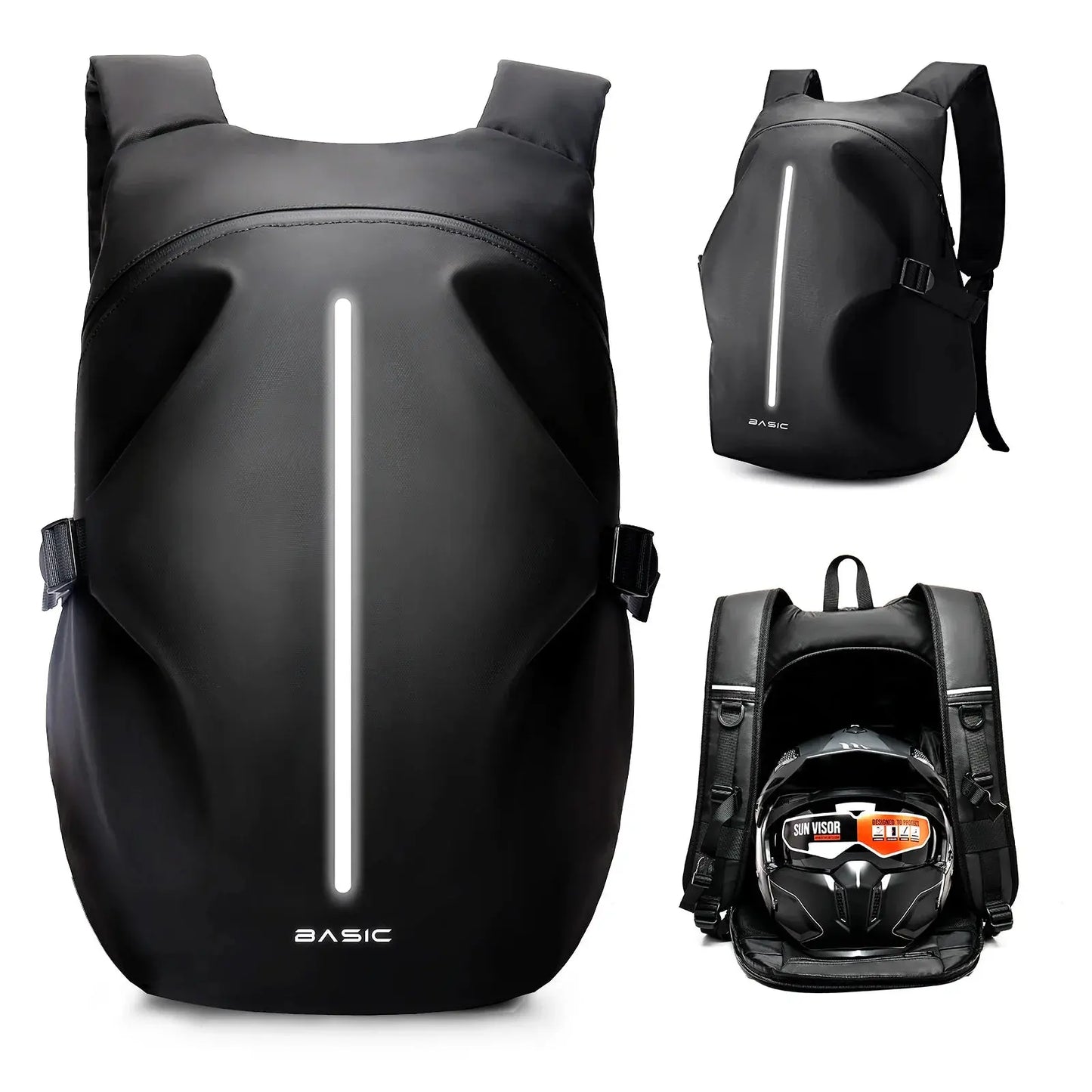 Motorcycle Backpack 40L – Waterproof Helmet Backpack for Men, Lightweight with Reflective Strip, School & Riding Bag LanRider