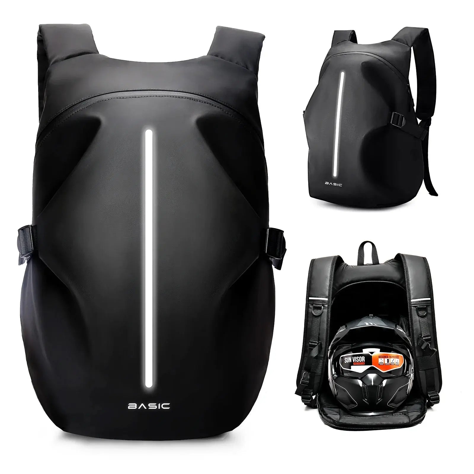 Motorcycle Backpack 40L – Waterproof Helmet Backpack for Men, Lightweight with Reflective Strip, School & Riding Bag LanRider