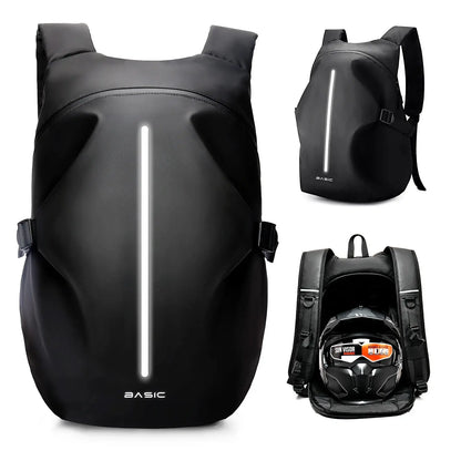 Motorcycle Backpack 40L – Waterproof Helmet Backpack for Men, Lightweight with Reflective Strip, School & Riding Bag LanRider
